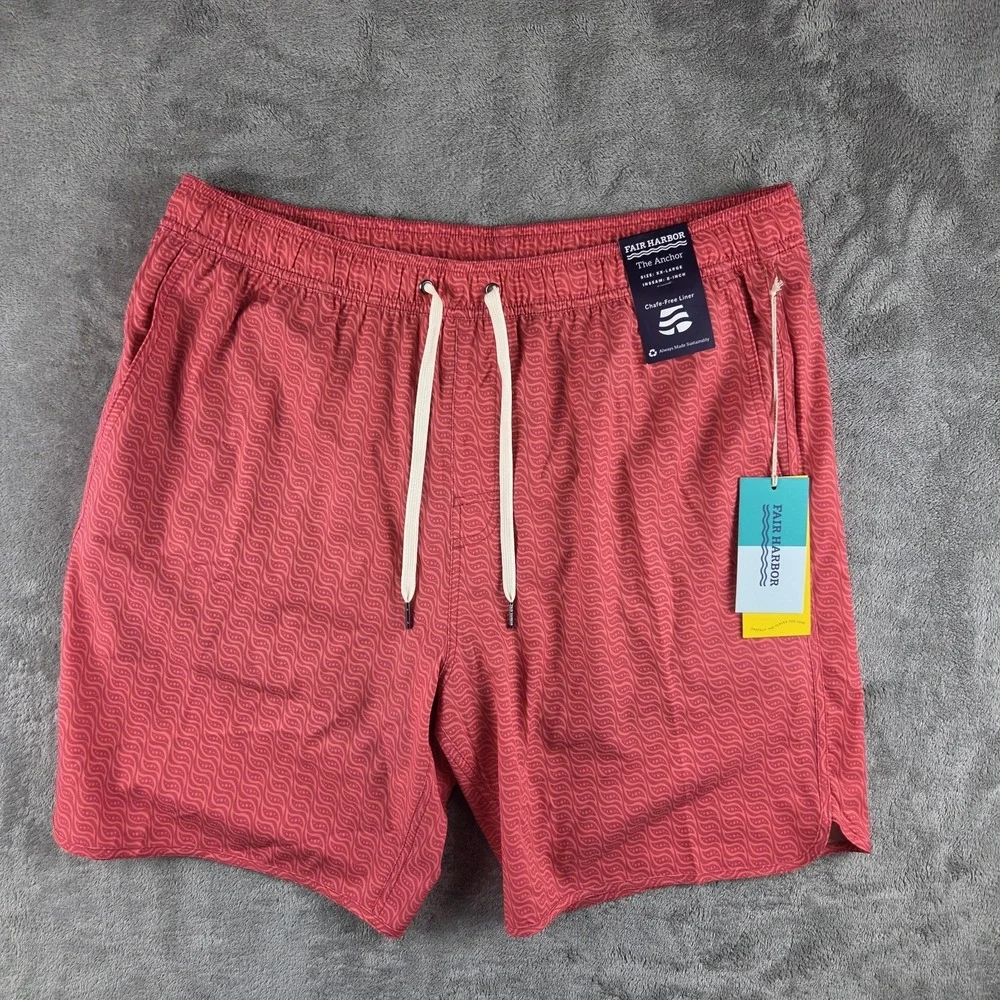 NWT Fair Harbor Anchor Twisted Waves Lined Shorts Mens 2XL  7
